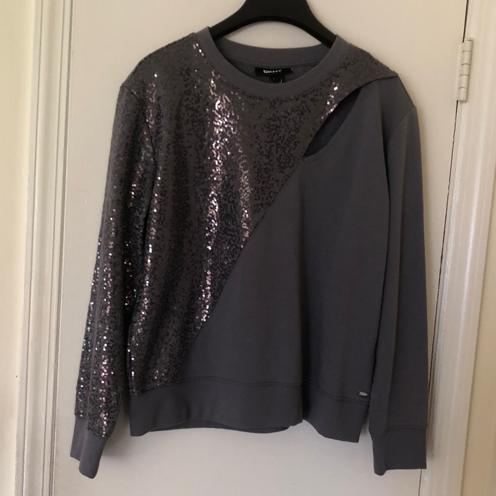 Banana Republic Gray Sequin Sweatshirt